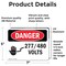 Signmission 277 480 Volts Danger Sign, Vinyl Decal, 7in W x 5in L, 2PK OS-2PACK-DS-D-57-L-1010 - alternate 2